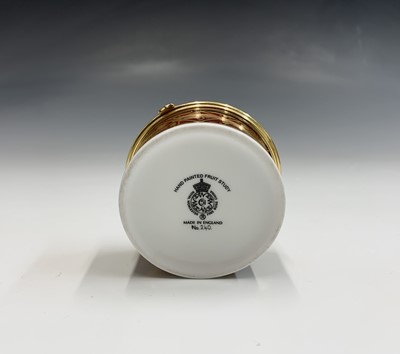 Lot 804 - A Royal Worcester fruit painted trinket box...