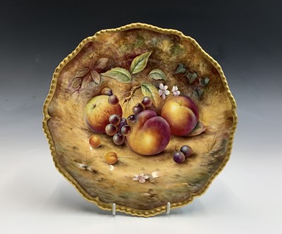 Lot 931 - A Royal Worcester fruit painted plate, signed...