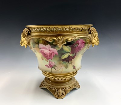 Lot 930 - A Royal Worcester blush ivory floral decorated...