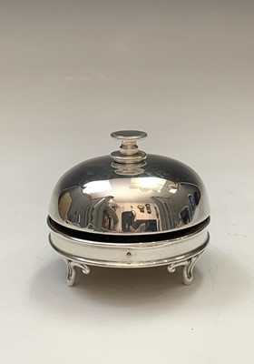 Lot 26 - A rare Edwardian silver mounted service bell...