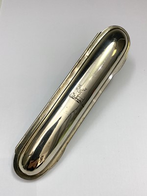 Lot 162 - A rare silver case for a single fat cigar,...