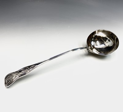 Lot 5 - A good early Victorian Kings pattern silver...