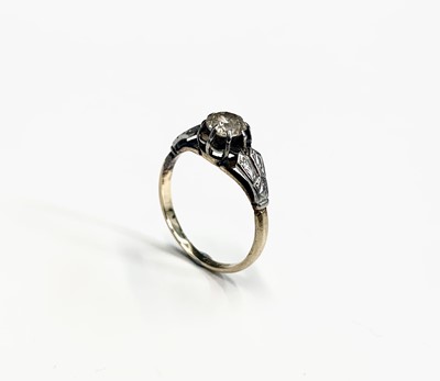 Lot 638 - A gold solitaire diamond ring