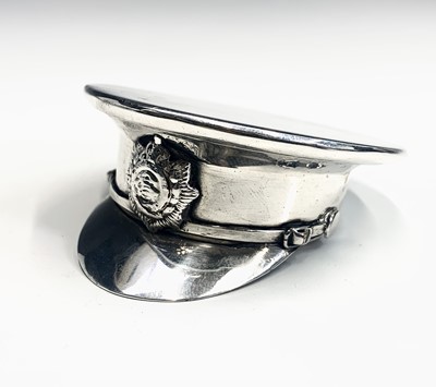 Lot 215 - A silver-plated Great War officers cap box Dia...