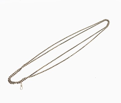 Lot 468 - A fancy belcher link 9ct gold guard chain 25.6gm