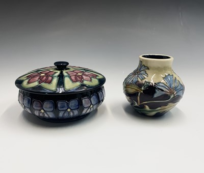 Lot 829 - A Moorcroft 'Violet' pattern powder bowl and...