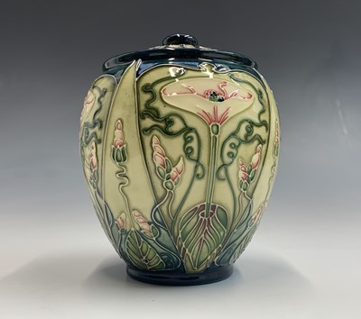 Lot 830 - A Moorcroft 'Avensis' pattern lidded jar,...