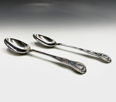 Lot 108 - A pair of Victorian Kings Pattern tablespoons...