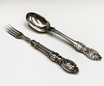 Lot 57 - A Victorian child's spoon and fork by Aaron...