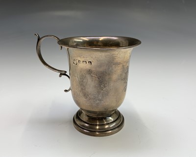 Lot 73 - A Victorian plain bell shape christening mug...