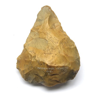 Lot 354 - Paleolithic hand axe, Swanscombe 1912 (No.2),...