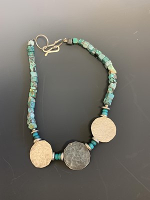 Lot 435A - A silver and Chinese turquoise necklace by...