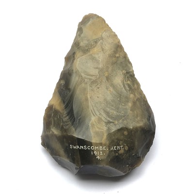 Lot 355 - Paleolithic hand axe, Swanscombe 1912 (No. 4),...