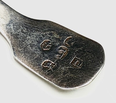 Lot 132 - Three silver caddy spoons 28gm