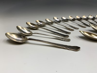 Lot 60 - A set of six silver teaspoons, three sets of...