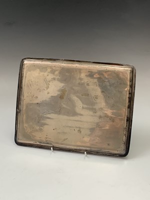 Lot 95 - An engine-turned silver rectangular dressing...