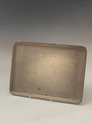 Lot 148 - An engine-turned silver rectangular dressing...