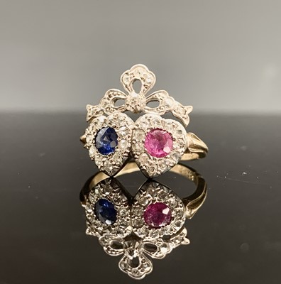 Lot 380 - The most romantic of rings with a ruby and...