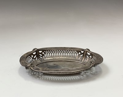 Lot 32 - Two silver bonbon bowls and a silver pen tray...