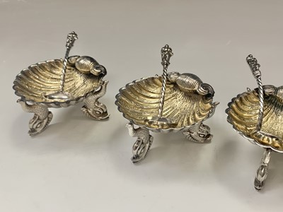 Lot 69 - A set of four Victorian silver parcel-gilt...