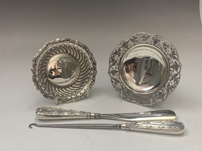 Lot 10 - Two silver bonbon stands 4oz and a...