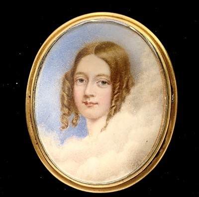 Lot 717 - A gold-mounted early Victorian portrait...