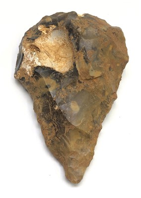 Lot 366 - Lower Paleolithic traingular hand axe, Henry...