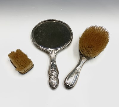 Lot 136 - Two silver-mounted brushes and a...