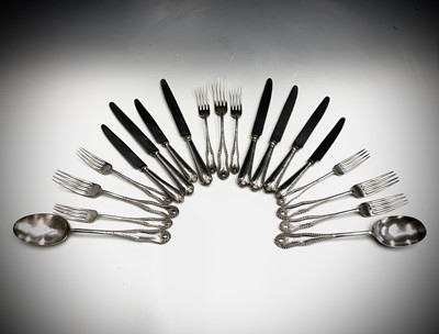 Lot 70 - Nine ornate silver forks and two matching...