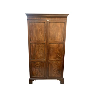 Lot 3255 - An Edwardian mahogany wardrobe, with a moulded...