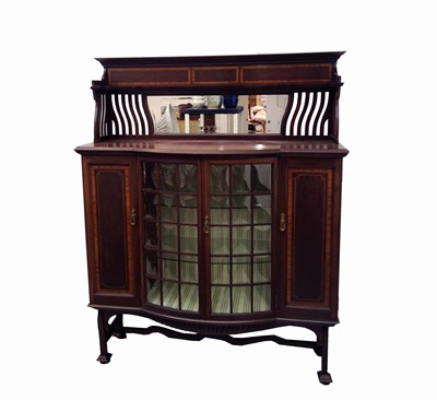 Lot 3021 - An Art Nouveau inlaid mahogany display cabinet,...