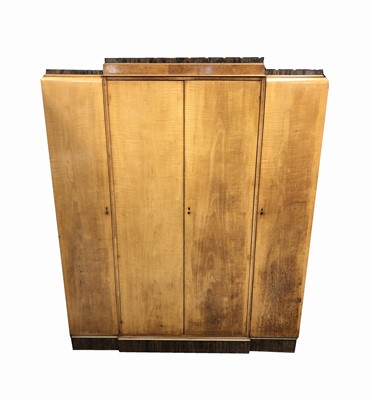 Lot 3022 - A fine Art Deco sycamore and Makassar ebony...