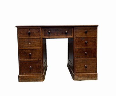 Lot 3024 - A Victorian mahogany pedestal desk, the...