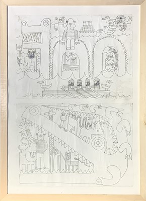 Lot 725 - Simon DREW (1952) Two ink cartoons each 30 x...