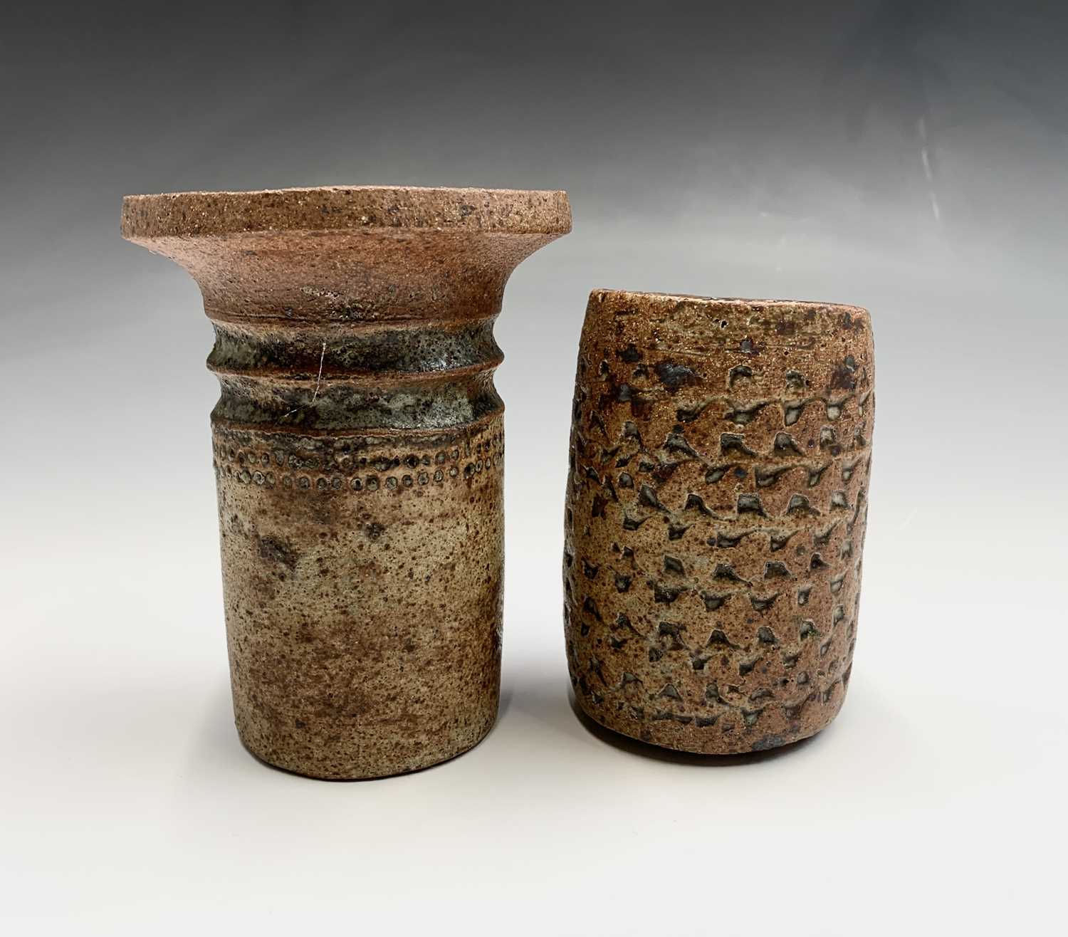 Lot 910 - Alan Wallwork (b1931) A cylindrical stoneware...