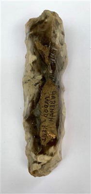 Lot 376 - Mesolithic bi-facial pick flint, Henry Dewey,...