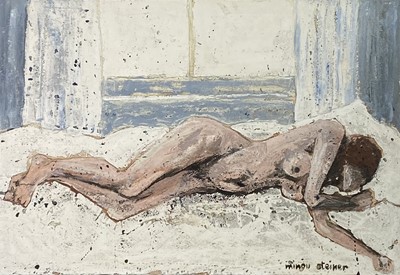 Lot 227 - Minou STEINER (1940-2008) Reclining Nude Oil...