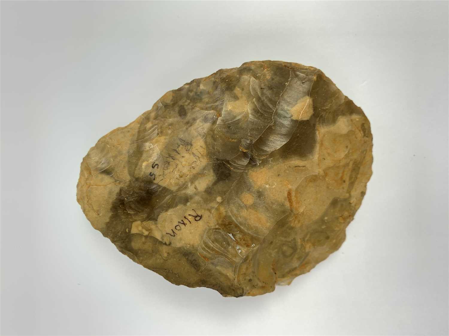 Lot 382 - Superb lower Paleolithic ovate hand axe chert?...