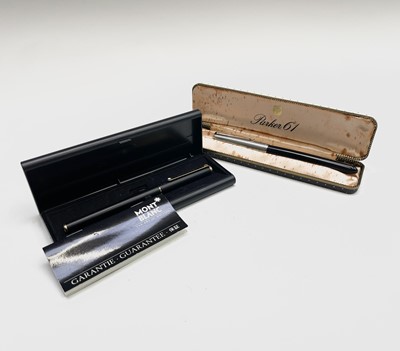 Lot 300 - A Parker black 61 fountain pen and a Mont...