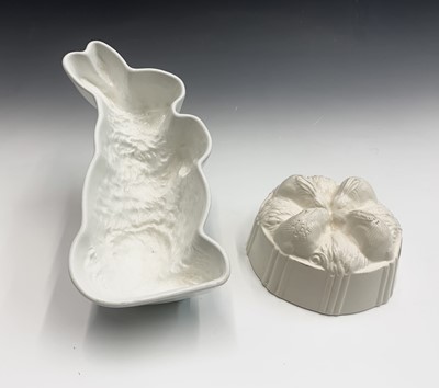 Lot 873 - Two late 19th century creamware jelly moulds,...