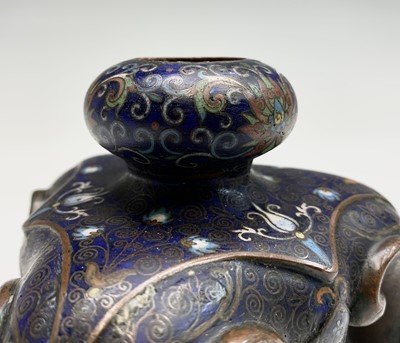 Lot 49 - An unusual Chinese bronze and cloisonne stand,...