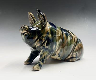 Lot 872 - A Scottish pottery moulded pig money box with...