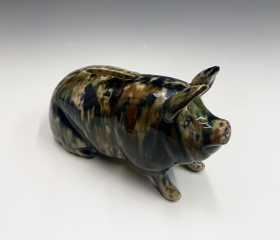 Lot 872 - A Scottish pottery moulded pig money box with...