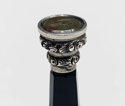 Lot 389 - A miniature seal, silver mounted.