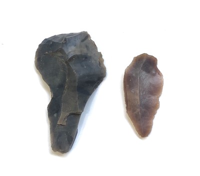 Lot 402 - Neolithic elongated flake blade tool flint...