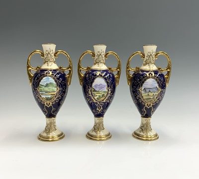 Lot 897 - Three late 20th century Coalport topographical...