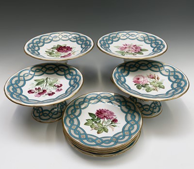 Lot 881 - An early Victorian dessert service, comprising...