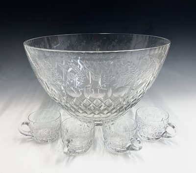 Lot 927 - A glass punch bowl of large proportions,...