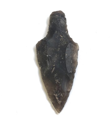 Lot 414 - Neolithic spear head, flint, ex Dr M.G. Weller...