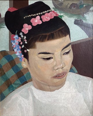 Lot 194 - Dod PROCTER (1891-1972) Burmese Girl Oil on...